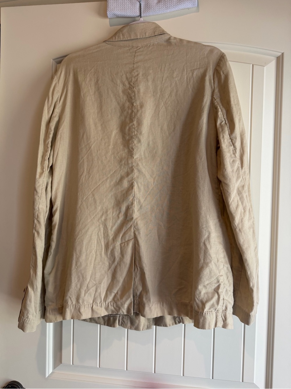 Quince 100% European Linen Blazer Jacket Sand Tan Size Medium Oversized Relaxed - Picture 3 of 7